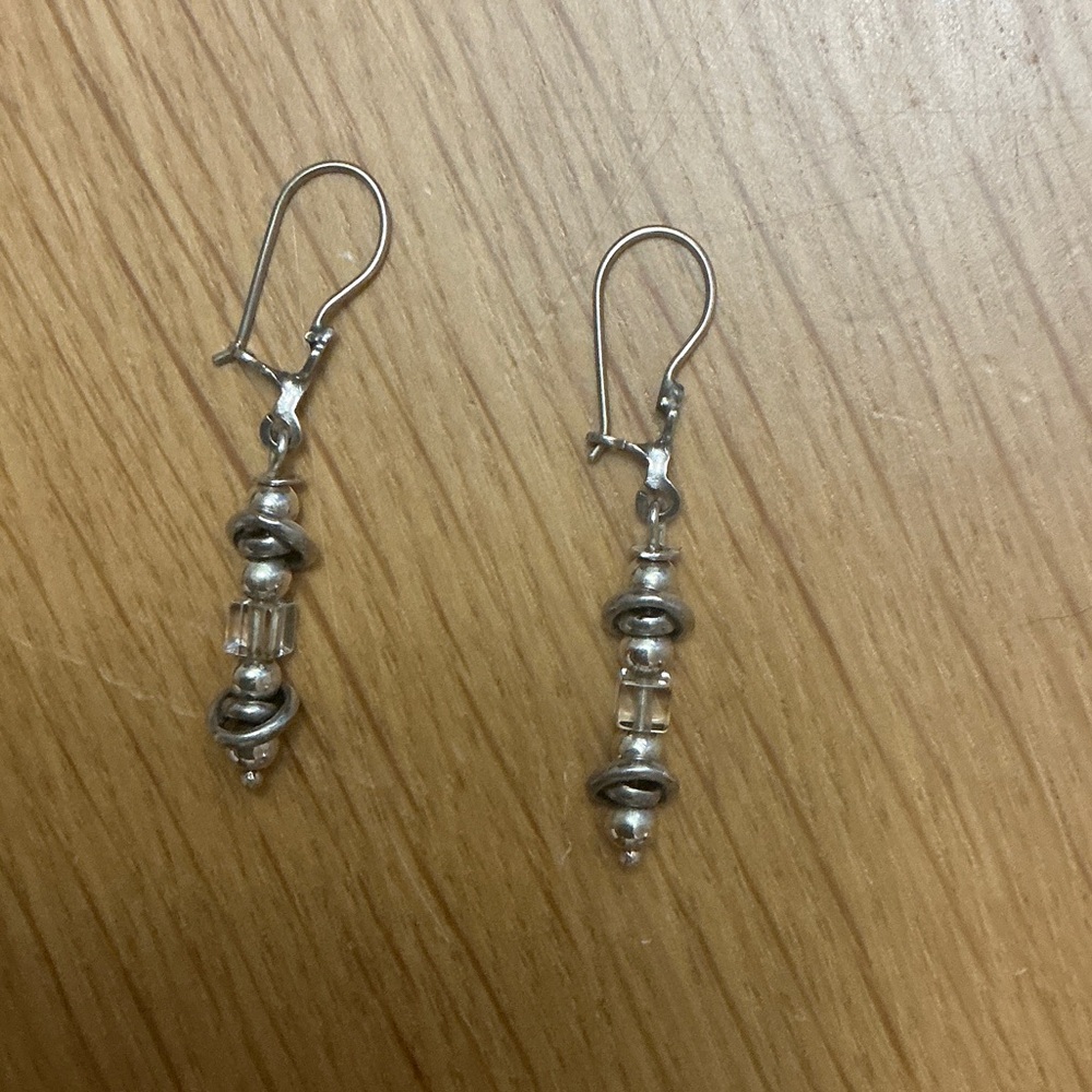 Silpada Vintage Sterling Silver and Crystal Dangle Earrings